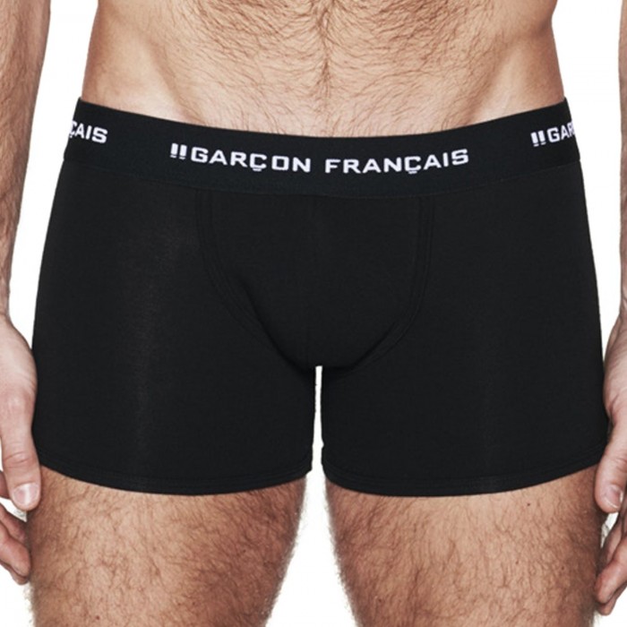  Boxer lungo nero Indispensabile - GARÇON FRANÇAIS BOXER13 NOIR PACK 