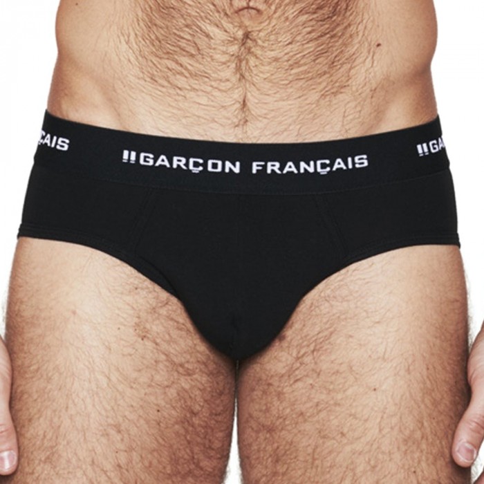  Slip noir Indispensable - GARÇON FRANÇAIS SLIP19 NOIR PACK 