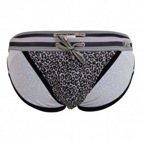 Léopard Stripe Bikini - grau