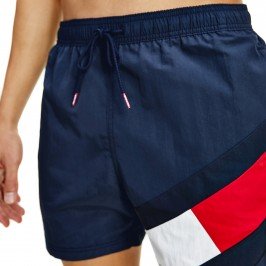  Flag Drawstring Mid Length Slim Fit Swim Shorts - navy - TOMMY HILFIGER UM0UM02048-DW5 