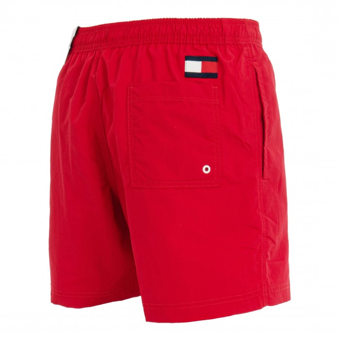  Flag Drawstring Mid Length Slim Fit Swim Shorts - red - TOMMY HILFIGER UM0UM02048-XLG 