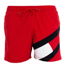  Flag Drawstring Mid Length Slim Fit Swim Shorts - red - TOMMY HILFIGER UM0UM02048-XLG 