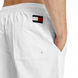  Flag Drawstring Mid Length Slim Fit Swim Shorts - white - TOMMY HILFIGER UM0UM02048-YBR 