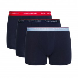 Un sacco di 3 boxer di cotone elastico - cinture rosso, blu navy e blu - TOMMY HILFIGER UM0UM01642-0WC