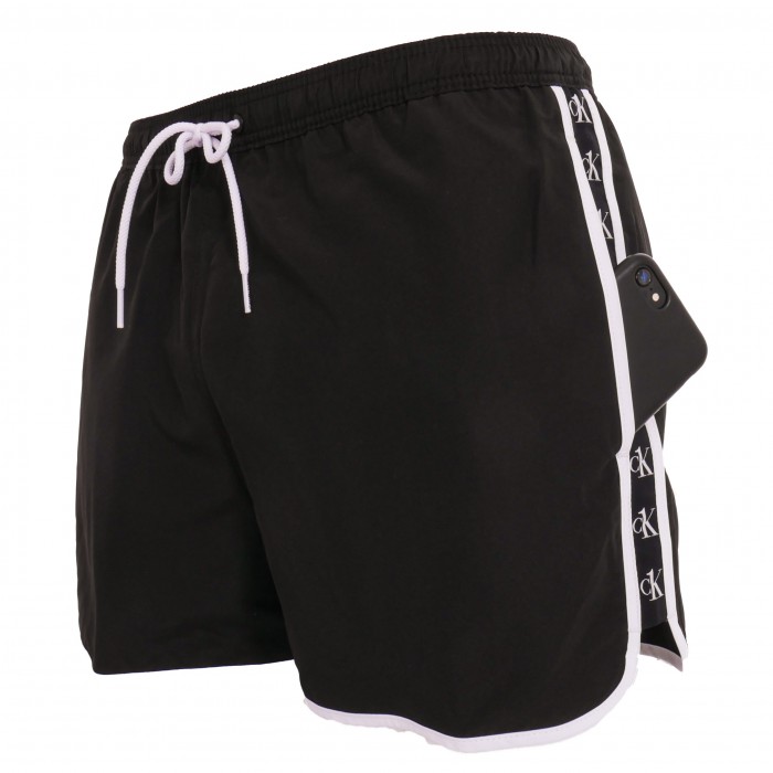  Pantaloncini da bagno nero Runner - CALVIN KLEIN KM0KM00555-BEH 