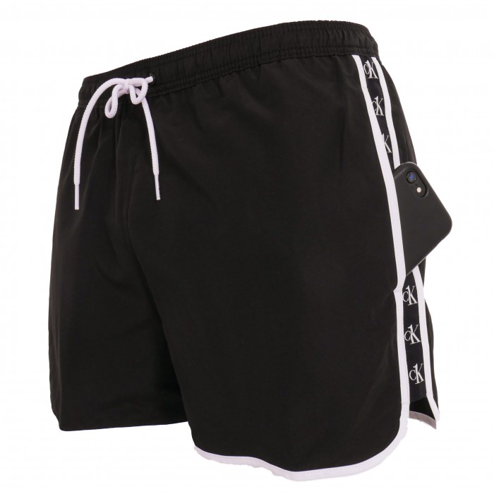  Runner - black swim shorts - CALVIN KLEIN KM0KM00555-BEH 