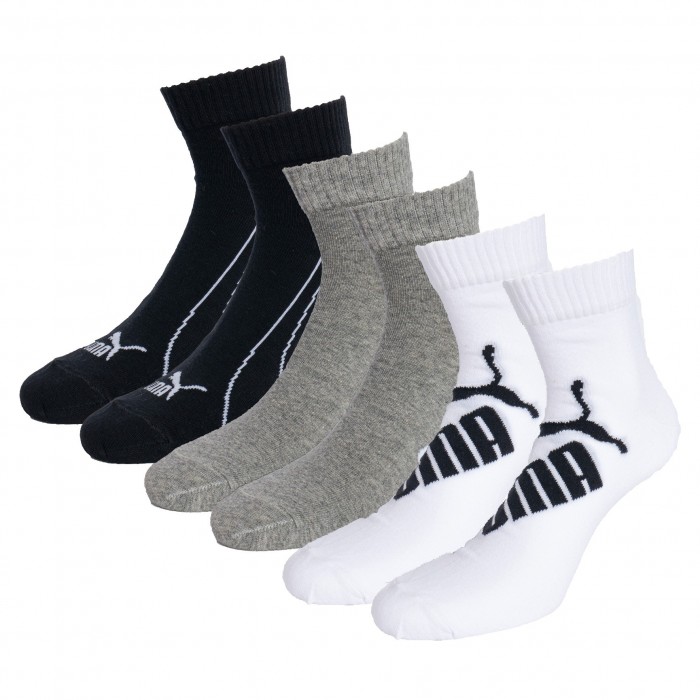  Lot de 3  paires de chaussettes PUMA Graphic - blanc gris et noir - PUMA 261091001-325 