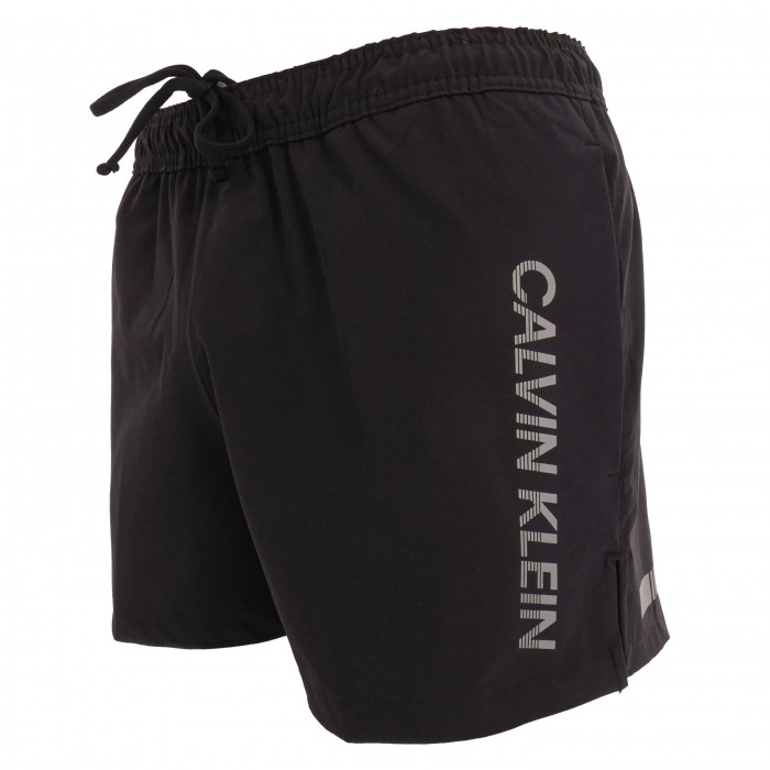  Short de bain Drawstring logo réfléchissant - noir - CALVIN KLEIN KM0KM00564-BEH 