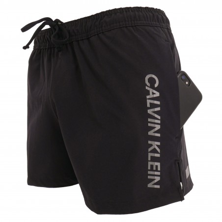 Shorts de baño con logotipo reflectante negro - con cordón de ajuste