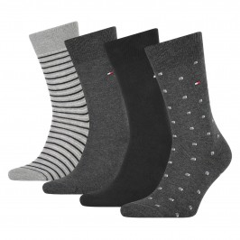  Pack de 4 pares de calcetines de algodón - negro - TOMMY HILFIGER 100002214-002 