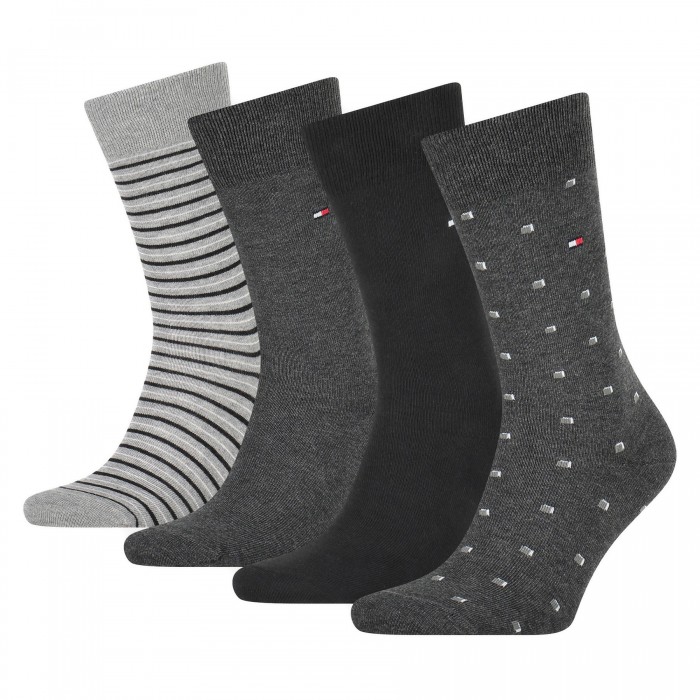  Lot de 4 paires de chaussettes en coton - noir - TOMMY HILFIGER 100002214-002 