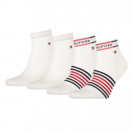  2-Pack Breton Stripe Quarter Socks - white - TOMMY HILFIGER 100002212-001 