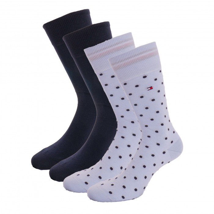  2 pack calzini con motivo a pois - blu - TOMMY HILFIGER 100002654-002 