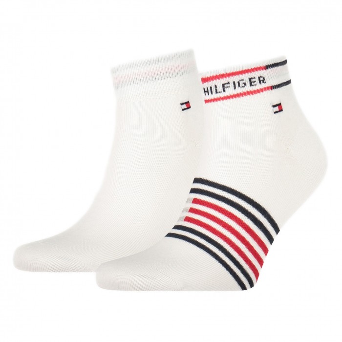  2-Pack Breton Stripe Quarter Socks - white - TOMMY HILFIGER 100002212-001 