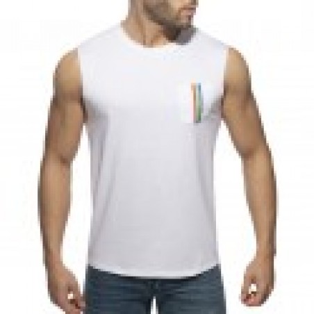 Tank top RAINBOW TAPE - bianco