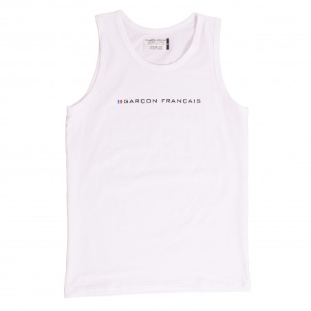 La camiseta sin mangas blanca