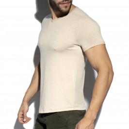  T-shirt col V FLAME - blanc - ES COLLECTION TS283-C28 