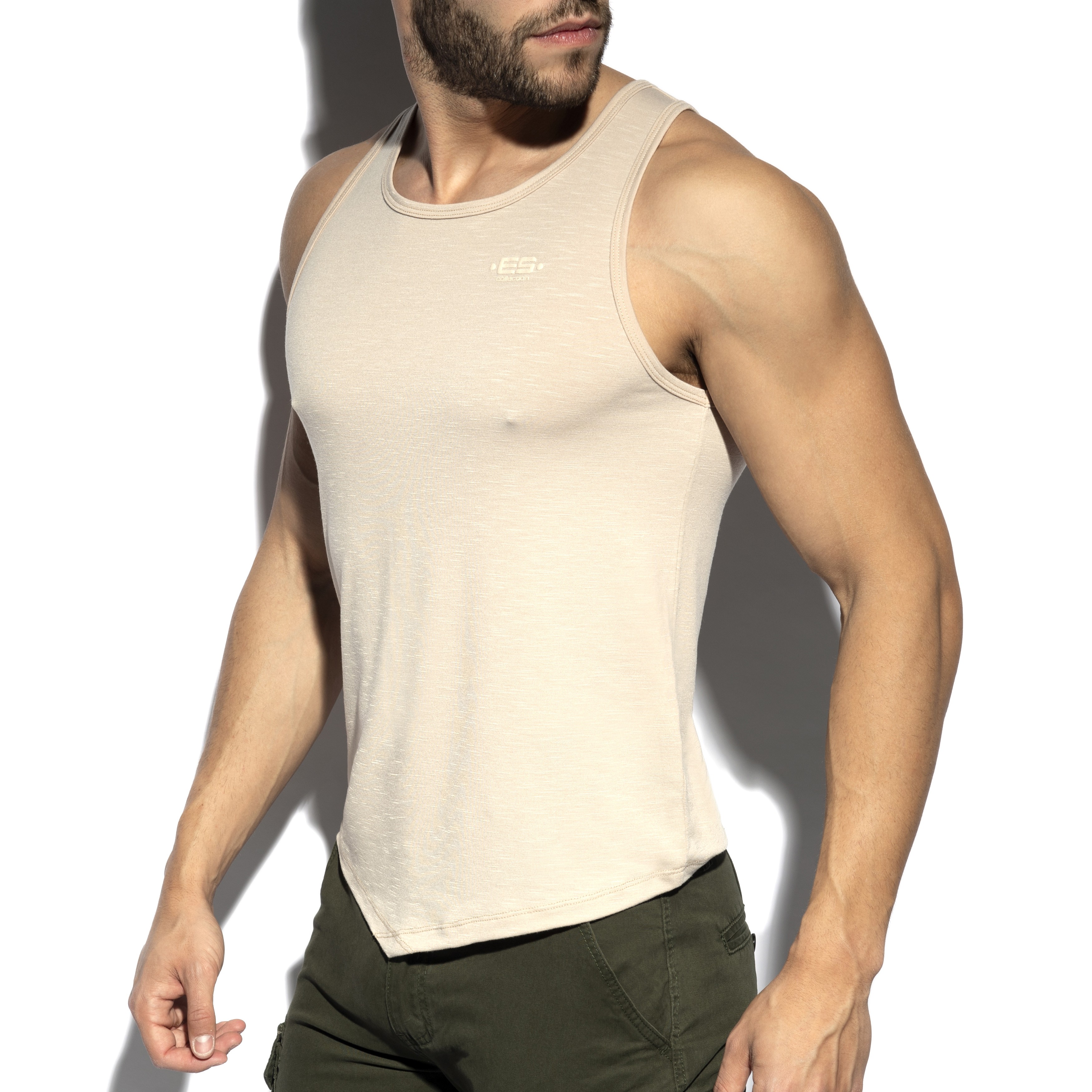 beige tank top mens