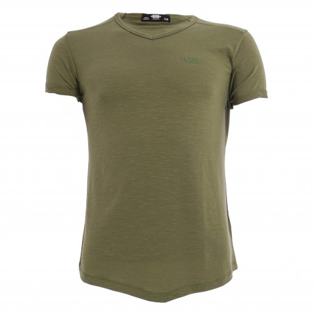 T-shirt col V FLAME - kaki