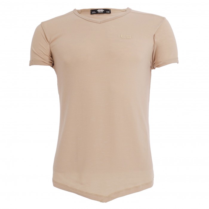 T-shirt col V FLAME - beige - ES COLLECTION TS283-C28