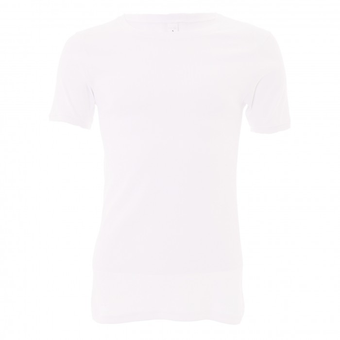  T-Shirt Col Rond Casual Rib - blanc - HOM 401427-0003 