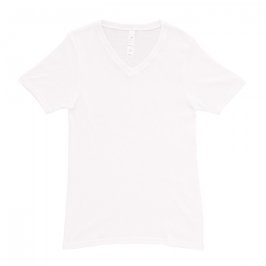 T-Shirt Col V Casual Rib - blanc - HOM 401426-0003