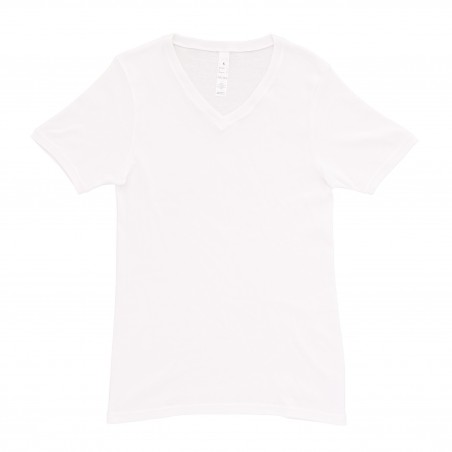 Camiseta V-Neck Casual Rib - white