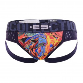 Jockstrap Floral mesh - marine - ES COLLECTION UN419-C09