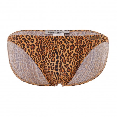 Leopard Stripe - brown swimsuit bikini
