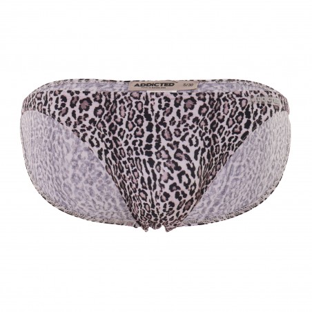 Micro slip de bain Léopard Stripe - gris