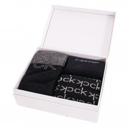  Coffret de 3 paires de chaussettes avec logo - noir et gris - CALVIN KLEIN 100004543-001 
