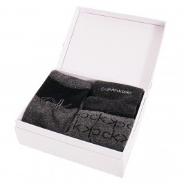  Coffret de 3 paires de chaussettes avec logo - gris et noir - CALVIN KLEIN 100004543-002 
