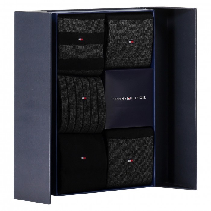  5-Pack Gift Box Bird's Eye Socks - black - TOMMY HILFIGER 701210549-002 