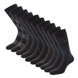 5er-Pack gestreifte und gepunktete Socken - schwarz - TOMMY HILFIGER 701210550-002