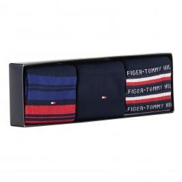  Coffret cadeau 3 paires de chaussettes rayées - navy - TOMMY HILFIGER 701210901-001 