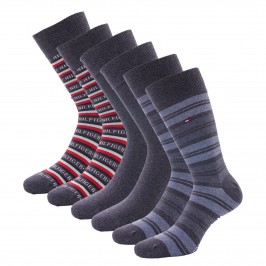  Coffret cadeau 3 paires de chaussettes rayées - jeans - TOMMY HILFIGER 701210901-003 