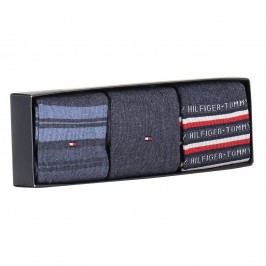  Coffret cadeau 3 paires de chaussettes rayées - jeans - TOMMY HILFIGER 701210901-003 