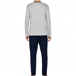  Pyjama Eden Park coton bio rayé - gris - EDEN PARK E501G60-073 