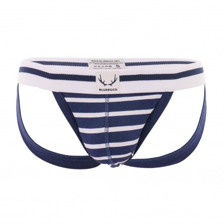 JockStrap bleu, rayures blanches