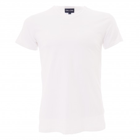 T-shirt uni V neck white