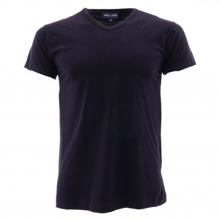 Tee-Shirt Uni col V marine