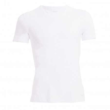 T-Shirt innovazione scollo a V bianco, regolatore di temperatura