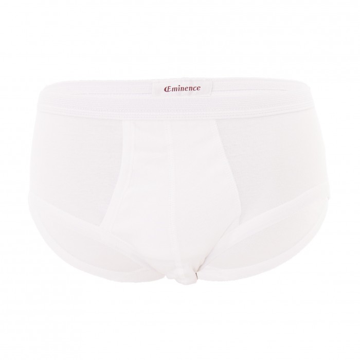 Slip 108 taille haute blanc, ouvert, pur coton hypoallergénique - ref :  0108 0001