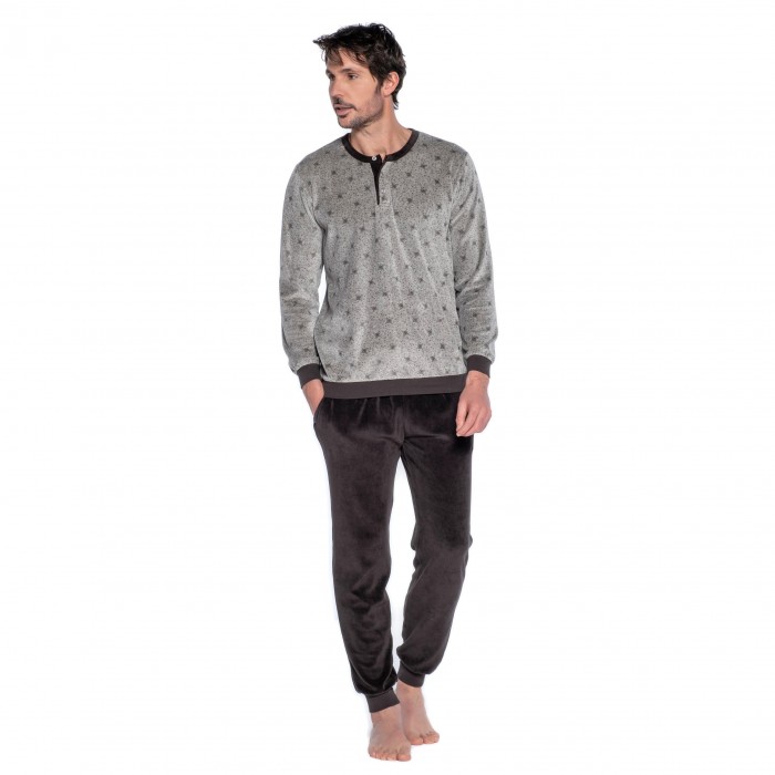  Pyjama Punto velours estampillé - gris - GUASCH GP260-661 