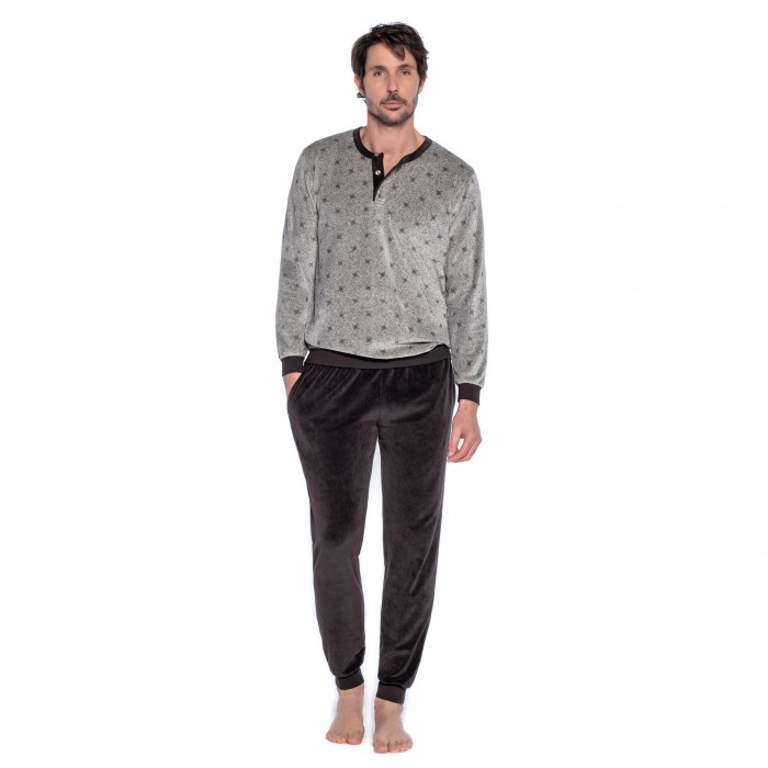  Pyjama Punto velours estampillé - gris - GUASCH GP260-661 