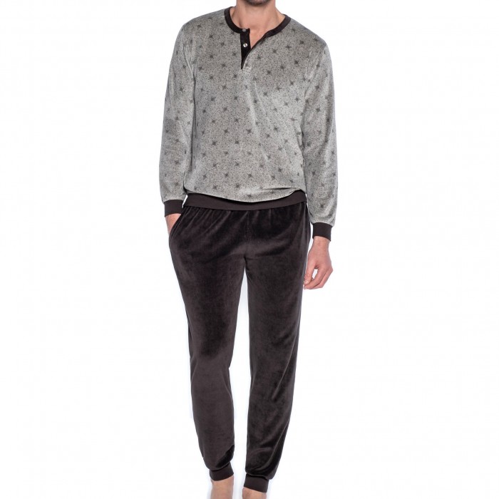  Pyjama Punto velours estampillé - gris - GUASCH GP260-661 