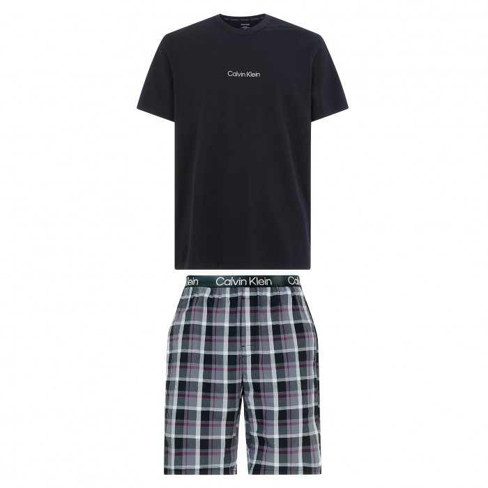 Shorts Pyjama Set Modern Structure - black - CALVIN KLEIN NM2183E-VCZ