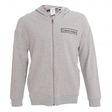 Zipped hoodie with Calvin Klein grey logo Jackets for man brand