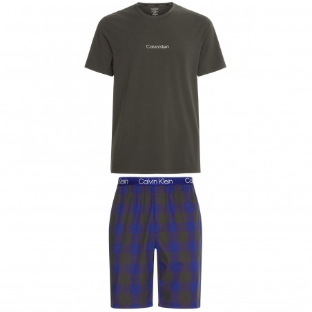 Shorts Pyjama Set Modern Structure gestreift - schwarz