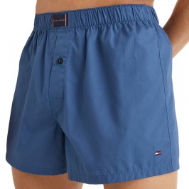  Lot de 2 caleçons en coton bio Tommy Hilfiger - bleu uni et écossais - TOMMY HILFIGER UM0UM02005-0S8 